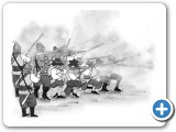 Military Men shooting muskets from "Marlborough at War with the King" published May 2019
